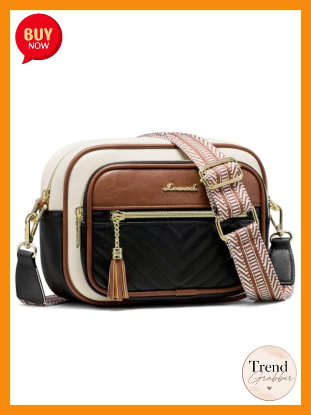 Quilted PU Leather Small Crossbody Bag with RFID Blocking Card Slots